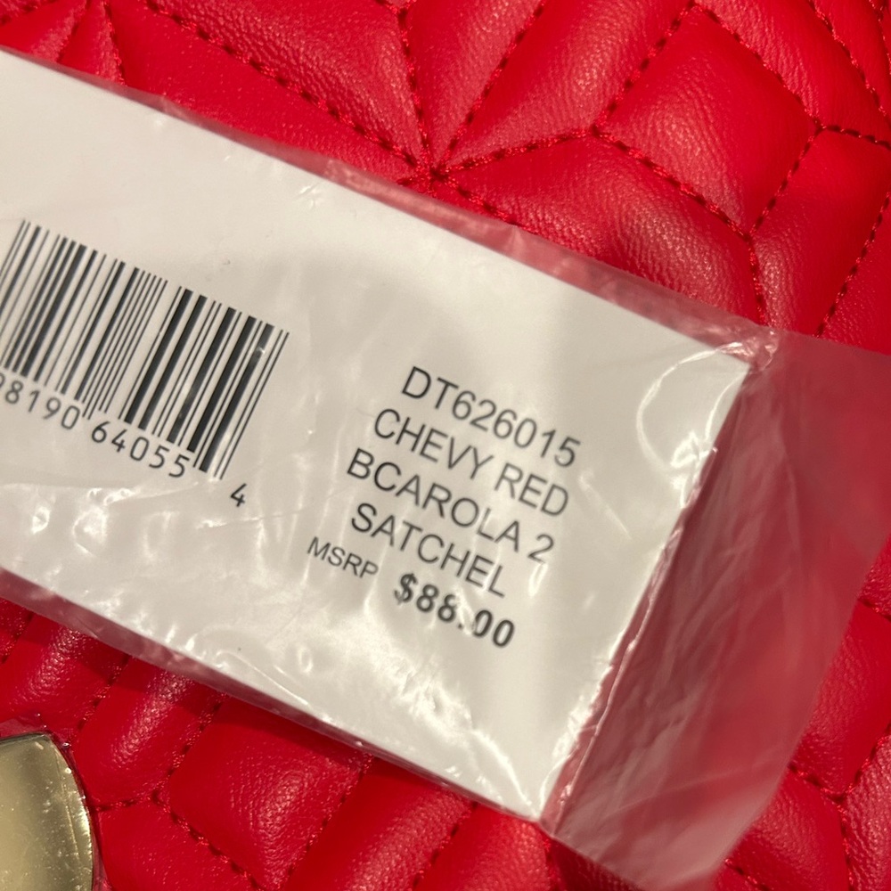 Steve Madden Chevy Red Bevelyn Satchel Crossbody Bag - Picture 5 of 5